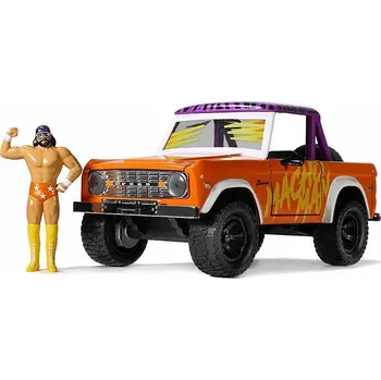 autíčko Ford Bronco 1973 s figurkou Macho Man Randy Savage 1:24 - Jada Toys Ford Bronco Pick-up 1973 + Macho Man Randy Savage - model auta 1/24