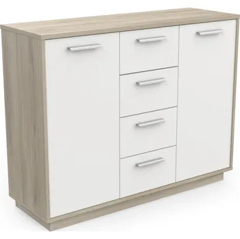 Komoda Komoda ORKA 2D4S, dub kronberg/bílý mat + vyzvednutí ZDARMA