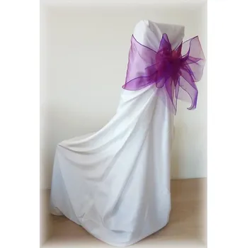Party dekorace Potah na židli - bílý saténový univerzál
