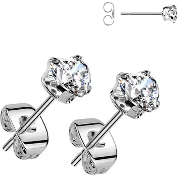 Náušnice Steel Edge Náušnice pecky srdíčka z chirurgické oceli SEHT5 Barva: Bílá