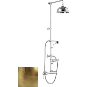 Vodovodní baterie VIENNA sprch. sloup s pákovou baterií, mýdlenka, v. 1267mm, bronz