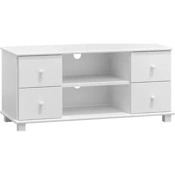 Televizní stolek RTV stolek TAMONAD 3, šíře 156 cm, masiv borovice, moření: bílé + vyzvednutí ZDARMA