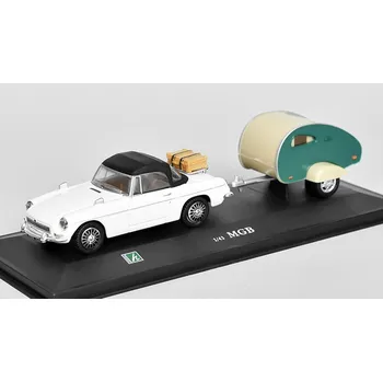 autíčko MGB Spider closed + caravan 1:43 - Cararama MGB Spider closed + caravan - kovový model auta