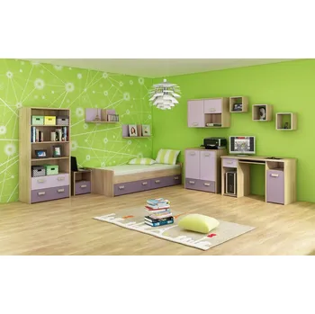 Dětský pokoj Dětský pokoj NELLORE III, dub sonoma/levandulová/fialová, 5 let záruka + vyzvednutí ZDARMA