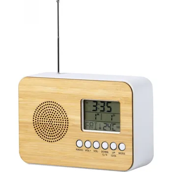 Hodiny Reklamní Bordio stolní rádio s hodinami, přírodní