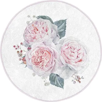 Koberec Bílo-růžový pratelný kulatý koberec vhodný pro robotické vysavače ø 80 cm Comfort – Mila Home ID_1638184