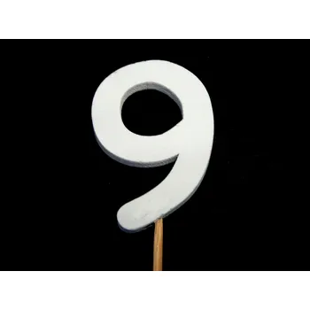 Dortová svíčka Zápich dřevěný, ČÍSLO 9, 1ks