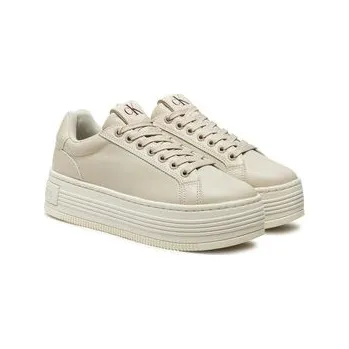 Dámské tenisky Calvin Klein Sneakersy Bold Platf Low Oh Mg Lth YW0YW01589 Écru 41