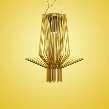 Foscarini Allegretto Assai závěsné světlo, zlatá - Ø baldachýn 16 cm zlatý 2 x 12 W LED - Doprava zdarma
