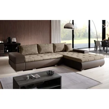 Sedací souprava Rohová rozkládací sedačka COLORITO 23, hnědá žíhaná/hnědá +možnost VÝNOSU + vyzvednutí ZDARMA