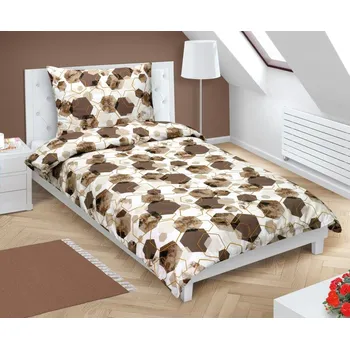 Povlečení Bellatex Povlečení bavlněné s hotelovou kapsou Hnědá