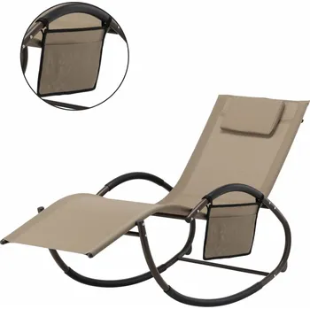 Zahradní lehátko Zahradní houpací lehátko 161x60x80cm hnědé