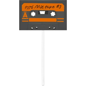 Jedlá dekorace na dort Zápich do dortu - MC audio kazeta - Mixtape #3 1976 - Oranžová