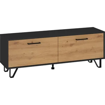 Televizní stolek Televizní stolek PRUDHOE 140, černá/dub artisan, 5 let záruka + vyzvednutí ZDARMA