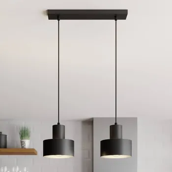 SIGMA Závěsné světlo Rif, lineární dvouplamenné, černé - Upevnění ke stropu – délka 38 cm, šířka 5 cm, výška 2,5 cm černý 2 x 60 W - Doprava zdarma