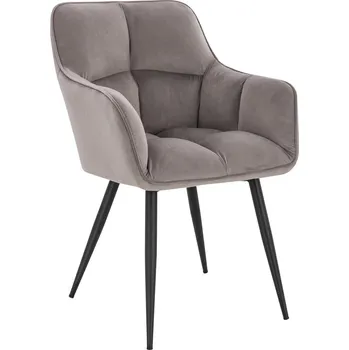 Křeslo Velurová křesla Moss šedé - základna černá