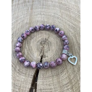 Náramek Himalife Energetický náramek Jaspis růžový se srdcem