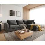 DELIFE Rohová pohovka Isla 330x225 cm žinylka antracitová lenoška pravá