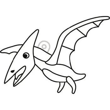 Závěsná sklíčka k vybarvení barvami na sklo cca 8 cm, mix, Motiv Pterodaktyl