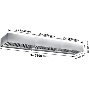 Vinotéka G.Gastro Digestoř 5.8 m - s filtrem & svítidlem