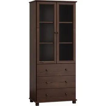 police Vitrína SAPITWA 13, masiv borovice, moření: ořech + vyzvednutí ZDARMA