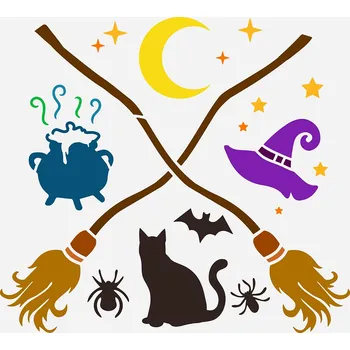 Plastová šablona, HALLOWEENSKÉ MOTIVY 2, cca 30 x 30 cm, 1ks