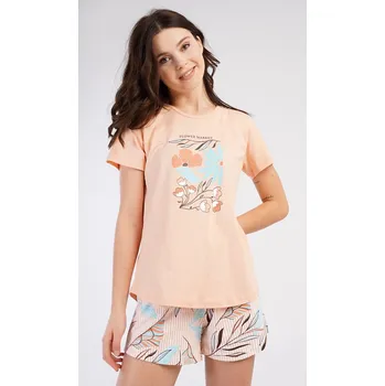 Dámské pyžamo Vienetta Dámské pyžamo šortky Melissa Barva: Oranžová, Velikost: S