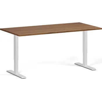 Psací stůl B2B Partner Výškově nastavitelný stůl, 160x80 cm, 1 motor, bílá podnož, ořech