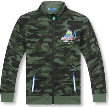 Chlapecká mikina MASKÁČOVÁ MIKINA S BAGREM BF Barva: Zelený maskáč/modrý bagr, Velikost: 98