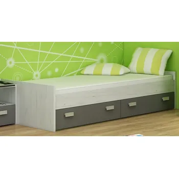 Dětská postel Nízká postel NELLORE s roštem, craft bílý/grafit, 5 let záruka + vyzvednutí ZDARMA