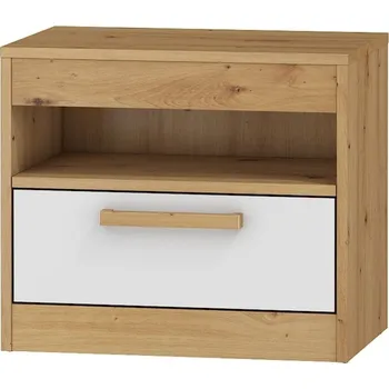 Noční stolek Noční stolek GATTON, dub artisan/bílý lesk, 5 let záruka + vyzvednutí ZDARMA