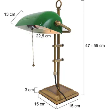 Lampička Steinhauer Stolní lampa Ancilla, nastavitelná bronz/zelená - stínidlo - délka 23 cm, šířka 14 cm, výška 7 cm; základna - délka 25 cm, šířka 15 cm, výška 3 cm; délka kabelu 215 cm bronzová, zelená 1 x 40 W - Doprava zdarma