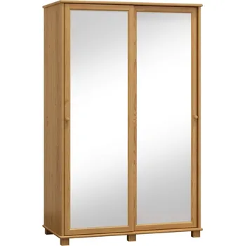 Šatní skříň Kombinovaná skříň 2D BHAGIRA 7, šíře 133 cm, masiv borovice, moření: olše + vyzvednutí ZDARMA