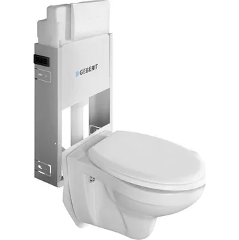 Závěsné WC Taurus s podomítkovou nádržkou a tlačítkem Geberit, bílá