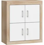 Komoda GOUDINI 4D, dub sonoma/bílý lesk, 5 let záruka + vyzvednutí ZDARMA