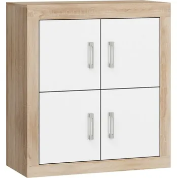 Komoda Komoda GOUDINI 4D, dub sonoma/bílý lesk, 5 let záruka + vyzvednutí ZDARMA