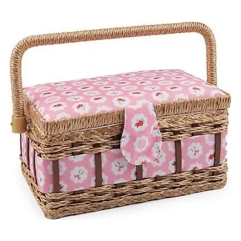 Organizér galanterie Kazeta - košík na šicí potřeby - růže