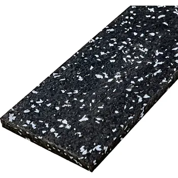 soklová lišta Černo-šedá gumová soklová podlahová lišta FLOMA FitFlo IceFlo - 200 x 7 x 0,8 cm