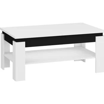 Konferenční stolek Rozkládací konferenční stolek ZOMIN, bílá/černý lesk, 5 let záruka + PROVĚŘENO zákazníky + vyzvednutí ZDARMA