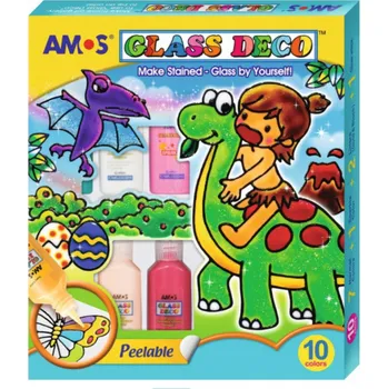 Speciální výtvarná barva Sada barev na sklo 8 barev + kontury