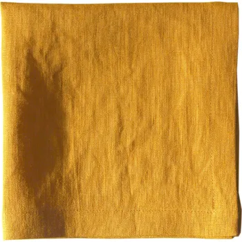 prostírání TULULUM Lněné ubrousky - hořčicově žluté, 40 x 40 cm, 2&nbsp;ks v sadě