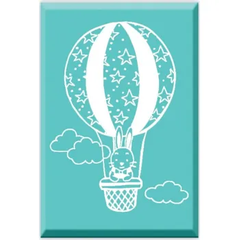 Aladine Dřevěné razítko Aladine, vel. G - Králík v létajícím balónu