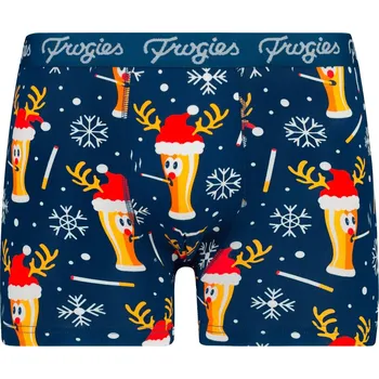 Pánské spodní prádlo Pánské boxerky Smoke beer navy Frogies Christmas Frogies modrá | krémová 1952253