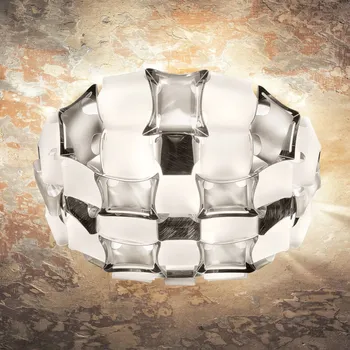 Stropní světlo Slamp Mida, Ø 67 cm, platinová/bílá - Ø držák 38 cm platina, bílá 4 x 12 W LED - Doprava zdarma