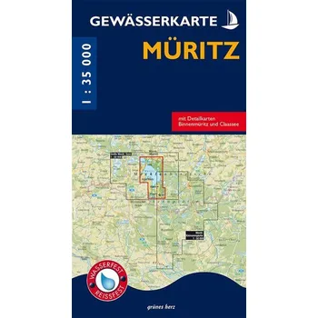 Gewässerkarte Müritz [DE] (2024, Karta, Verlag grünes Herz)