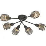 Stropní svítidlo Lindby Eudoria 6 světel černá/zlatá - Ø stropního držáku 9 cm; Ø stínidla 9 cm černá, zlatá 6 x 10 W LED - Doprava zdarma