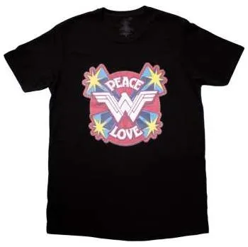 Merch Dc Comics: Dc Comics Unisex T-shirt: Wonder Woman Peace & Love (small) S