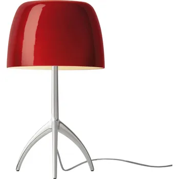Lampička Foscarini Lumiere piccola hliník/červená stmívač - výška stínidla 14 cm, délka přívodního kabelu 190 cm třešňově červená, hliník 1 x 6,5 W LED - Doprava zdarma