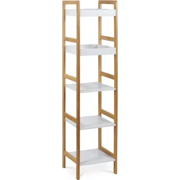 police Regál VARADERO 5P typ 2, bambus/bílá + vyzvednutí ZDARMA