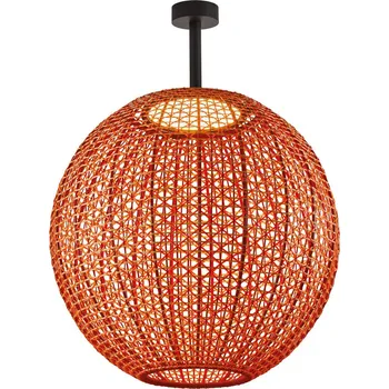 Lampička Bover Nans Sphere PF/60 LED venkovní stropní světlo červené barvy - baldachýn - Ø 12 cm, výška 5 cm grafitově hnědá, červená 1 x 14 W LED - Doprava zdarma